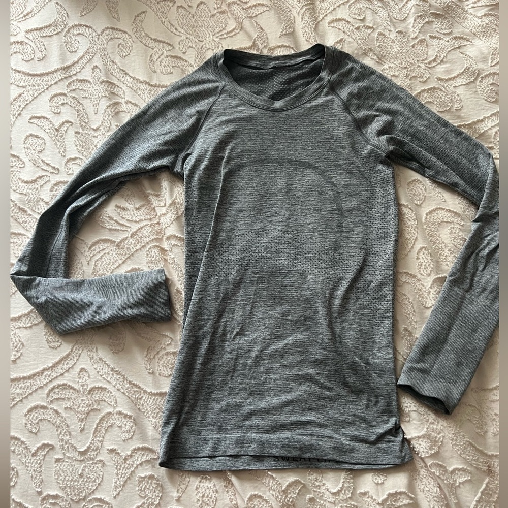 Lulu Swiftly long sleeve running - grey size 4